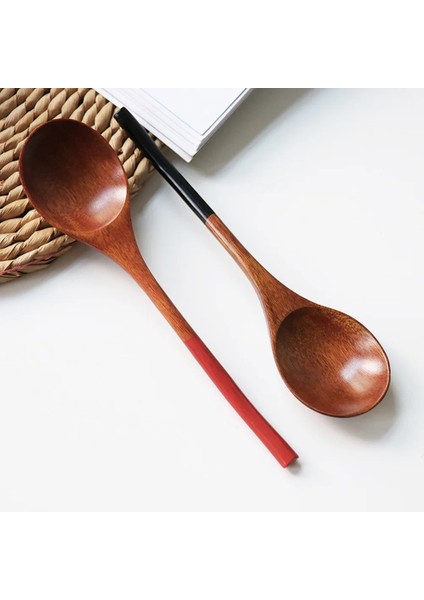 Bir Stil Tahta Kaşık Çorba-Çay Kaşığı Masif Ahşap Lapa Kaşığı Bal Kahve Yaratıcı Japon Tarzı Yeşil Sofra Mutfak Için (Yurt Dışından)