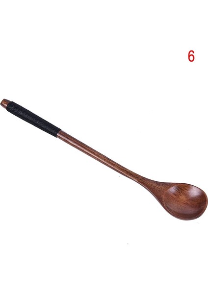 Mavi Stil Tahta Kaşıklar Büyük Uzun Saplı Kaşık Çocuk Kaşığı Ahşap Pirinç Çorbası Tatlı Kaşığı Kahve Çay Karıştırma Sofra Takımı (Yurt Dışından)