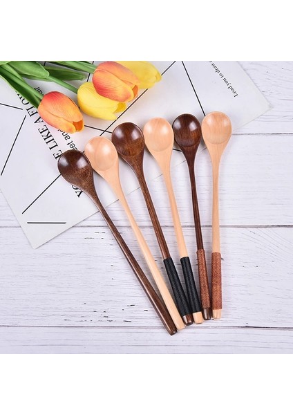Mavi Stil Tahta Kaşıklar Büyük Uzun Saplı Kaşık Çocuk Kaşığı Ahşap Pirinç Çorbası Tatlı Kaşığı Kahve Çay Karıştırma Sofra Takımı (Yurt Dışından) fiyatları