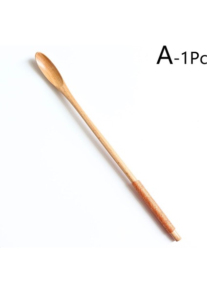 A-20CM Stili Uzun Ince Saplı Doğal Tahta Kaşık Karıştırma Çubuğu Karıştırma Kaşıkları Tatlı Kahve Çay Bal Malzemeleri Mutfak Aletleri Sofra Takımı (Yurt Dışından)