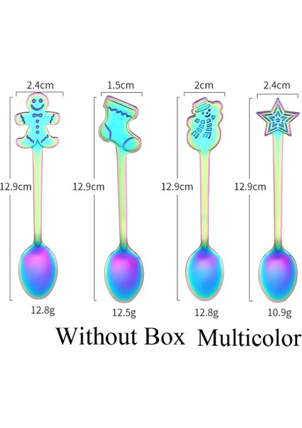 Yeşil Stil Paslanmaz Çelik Kaşık Seti Noel Kahve Kaşığı Dondurma Çorbası Şeker Tatlı Çay Kaşığı Karıştırma Karıştırıcı Mutfak Sofra Takımı (Yurt Dışından)