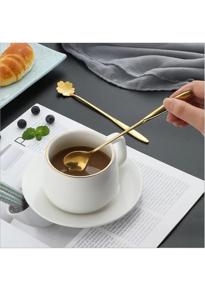 Gümüş Aşk Tarzı Çay Kahve Karıştırma Kaşığı Altın Kaşık Uzun Saplı Tatlı Paslanmaz Çelik Eski Çay Kaşığı Içecek Sofra Takımı Çiçekler Tasarım (Yurt Dışından) fırsatları