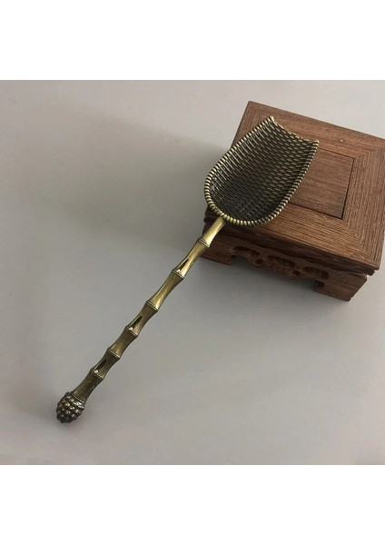 No.4 Tarzı Kürek Şekli Çay Kaşıkları Retro Çin Tarzı Çay Aksesuarları Bakır Şeker Tuz Kahve Kaşıkları Mutfak Kongfu Çay Araçları Gadget'ları (Yurt Dışından)