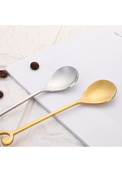 No.5 Tarzı Paslanmaz Çelik Nota Kaşığı Kahve Kaşığı Karıştırma Kaşığı Kupa Kaşık Müzik Barı Buz Barı Yaratıcı Hediye Kaşığı (Yurt Dışından) modelleri