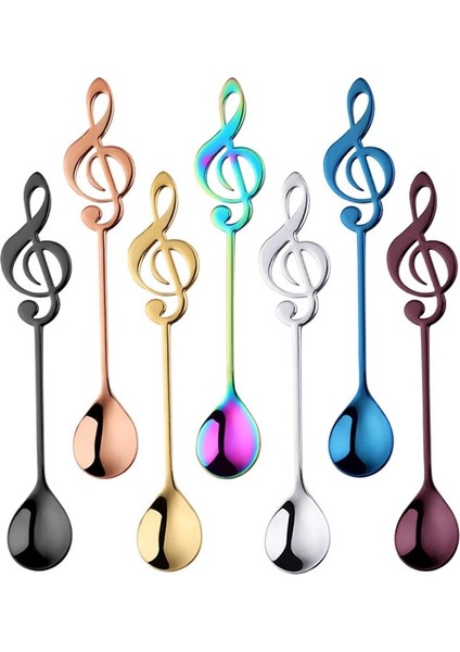 No.5 Tarzı Paslanmaz Çelik Nota Kaşığı Kahve Kaşığı Karıştırma Kaşığı Kupa Kaşık Müzik Barı Buz Barı Yaratıcı Hediye Kaşığı (Yurt Dışından) fırsatları