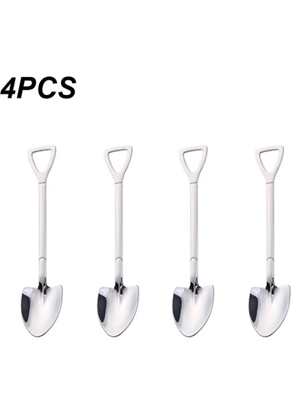 Gümüş Tarzı Ovel Kaşık Paslanmaz Çelik Çay Kaşığı Dondurma Tatlı Kaşık Için Yaratıcı Çay Kahve Kaşığı Sofra Çatal Seti (Yurt Dışından)