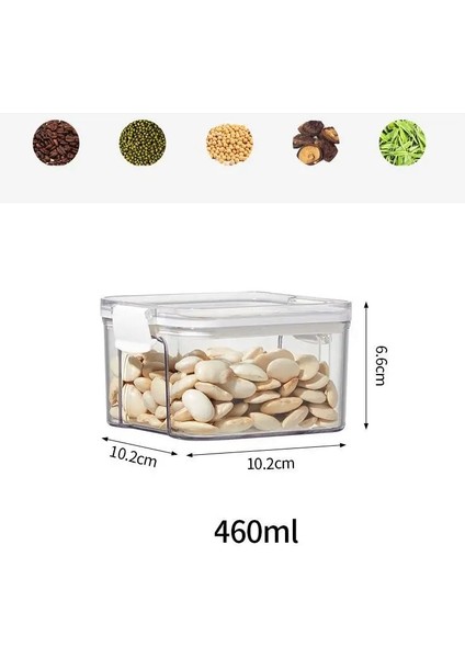 460ML Beyaz Stil Gıda Saklama Kabı Plastik Kutu Baharat Şeker Kavanoz Kase Mutfak Kolaylık Rangement Mutfağı Boite Plastique Contenedores (Yurt Dışından)