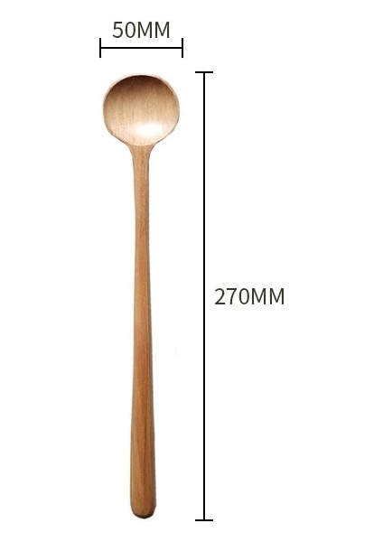 Bir Stil 1 Adet Uzun Kaşık Ahşap Japonkore Tarzı 27X5CM Doğal Ahşap Uzun Saplı Yuvarlak Kaşık Çorba Pişirme Için Karıştırma Karıştırma (Yurt Dışından)