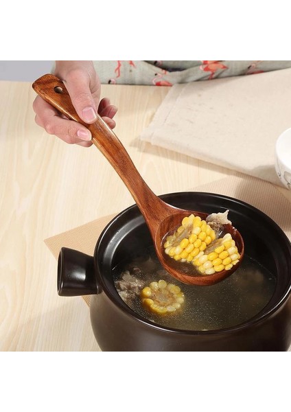 Stil 1 Stili Doğal Ahşap Büyük Çorba Kaşığı Uzun Saplı Pişirme Kaşığı Ahşap Ramen Pirinç Kaşığı Çorba Potası Ikram Sofra Takımı Mutfak Aletleri (Yurt Dışından) indirimleri