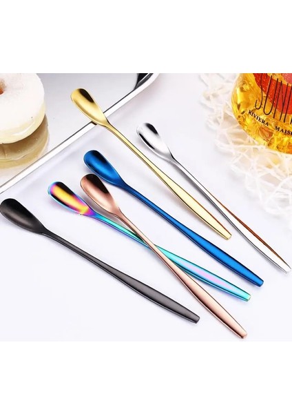 No.6 Tarzı 15CM 304 Paslanmaz Çelik Karıştırma Kaşığı Yaratıcı Uzun Saplı Kalınlaşmak Küçük Içecekler Tatlı Kaşığı Kahve Buz Kaşığı (Yurt Dışından) fiyatları