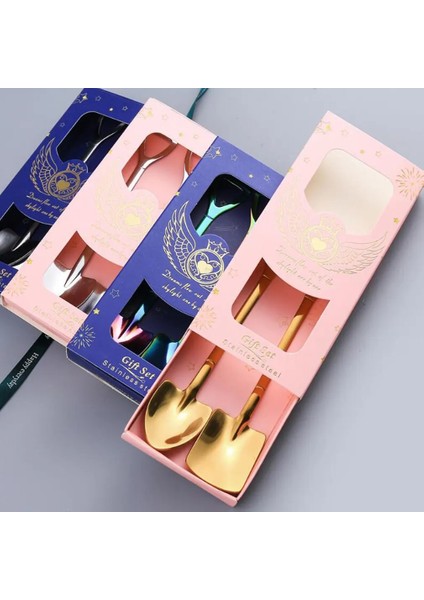 2 Adet Beyaz Kutulu Stil Yaratıcı Kahve Kaşığı Çatal Seti Meyve Kaşığı Tatlı Dondurma Kaşığı Kepçe Kürek Doğum Günü Hediyesi Karpuz Kürek Sofra (Yurt Dışından) fırsatları