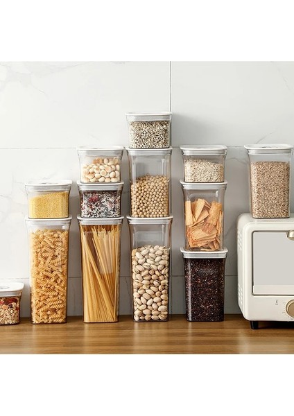 500ML Tarzı Mutfak Gıda Saklama Kutusu Konteyner Seti Organizatör Kare Vakum Kapak Hava Geçirmez Kavanozlar Kiler Erişte Bakliyat Hububat Pirinç Makarna (Yurt Dışından) fiyatları