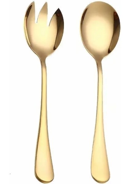 No.2 Tarzı Altın Salata Kaşık Paslanmaz Çelik Kaşık Takımı Altın Set Eşsiz Altın Tatlı Kaşığı Ettuce Çatal Bıçak Takımı Mutfak Aksesuarları (Yurt Dışından)