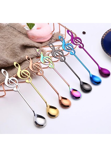 Gümüş Tarzı 7 Renk Not Tasarım Paslanmaz Çelik Kahve Çay Karıştırma Kaşığı Çay Kaşığı Müzik Tema Metal Kek Tatlı Dondurma Kaşığı Sofra Takımı (Yurt Dışından) modelleri