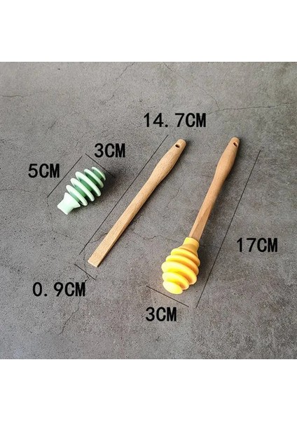 Yeşil Stil Licone Bal Kepçe Tahta Saplı Çubuklar Reçel Kaşığı Kepçe Bal Kabı Için Şurup Karıştırıcı Pot Kavanoz Çubuk Kepçe Bar (Yurt Dışından)
