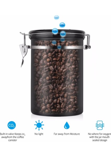 Altın Tarzı Kahve Kabı Büyük Hava Geçirmez Paslanmaz Çelik Kahve Çay Sortage Teneke Kutu Siyah Mutfak Kahve Çayı Için Teneke Kutular (Yurt Dışından) fırsatları