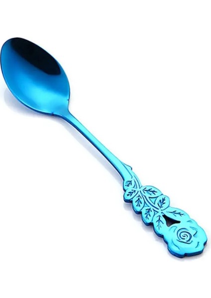 Mavi Tarzı 1 Adet Uzun Saplı Mini Paslanmaz Çelik Gül Kahve Kaşığı Karıştırma Kaşığı Çay Kaşığı Küçük Dondurma Tatlı Kaşığı Mutfak Sofra Takımı (Yurt Dışından)