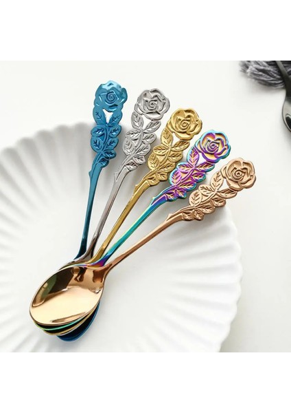 Mavi Tarzı 1 Adet Uzun Saplı Mini Paslanmaz Çelik Gül Kahve Kaşığı Karıştırma Kaşığı Çay Kaşığı Küçük Dondurma Tatlı Kaşığı Mutfak Sofra Takımı (Yurt Dışından) indirimleri