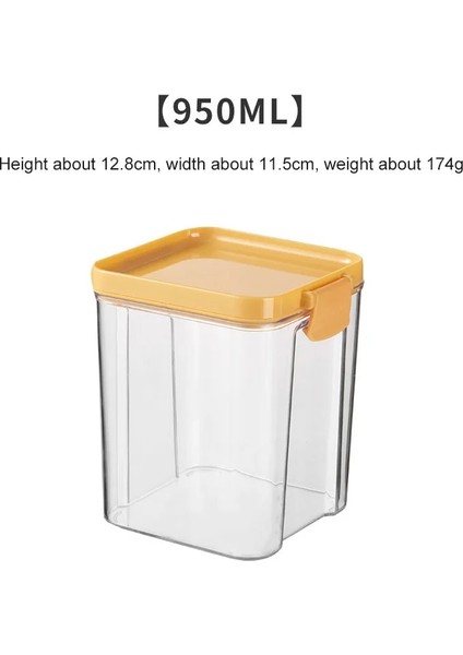 950ML Sarı Stil ml Gıda Saklama Plastik Konteyner Mutfak Buzdolabı Şehriye Kutusu Tahıllı Saklama Kutusu Şeffaf Mühürlü Can (Yurt Dışından)