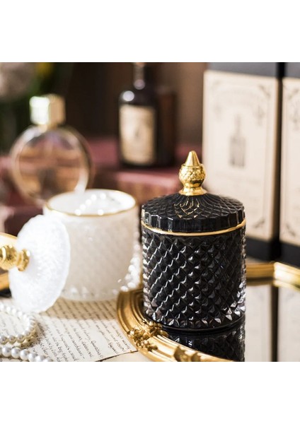 Siyah Stil Fransız Sanat Lüks Renkli Cam Saklama Kavanoz Aromaterapi Kapaklı Şişe Minimalist Ev Çubukla Pamuk Mücevher Saklama Kutusu (Yurt Dışından) fiyatları
