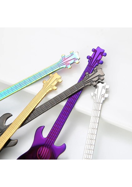 No.6 Tarzı Gosterildigi Gibi 1 Adet Paslanmaz Çelik Çay Kaşığı Karikatür Gitar Kaşığı Yaratıcı Süt Kahve Kaşığı Dondurma Şeker Çay Kaşığı Sofra Yemek Takımı (Yurt Dışından) fırsatları