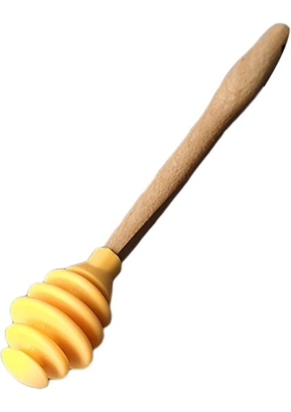 Y Tarzı Mutfak Aleti Silikon Bal Sosu Karıştırıcı Kaşık Ahşap Saplı Pratik Karıştırma Kahve Süt Çay Karıştırma Çubuğu Sopa (Yurt Dışından)