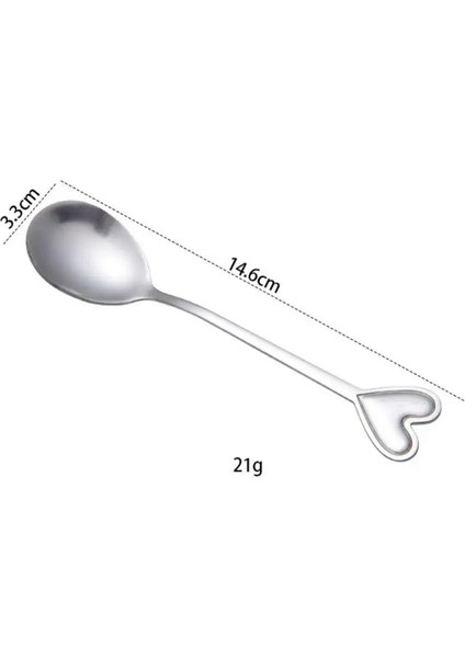 A3 Stili Paslanmaz Çelik Kalp Şekli Kahve Çay Kaşığı Çatal Tatlı Şeker Karıştırma Dekoratif Kaşık Çay Kaşığı Düğün Hediyesi Mutfak Gereçleri (Yurt Dışından)