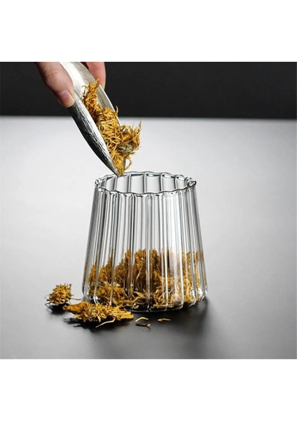 Yuvarlak Stil Gıda Saklama Şişesi Bambu Kapaklı Metal Saplı Borosilikat Cam Mühürlü Can Fasulye Şeker Çay Kahve Mutfak Koruma Kabı (Yurt Dışından)