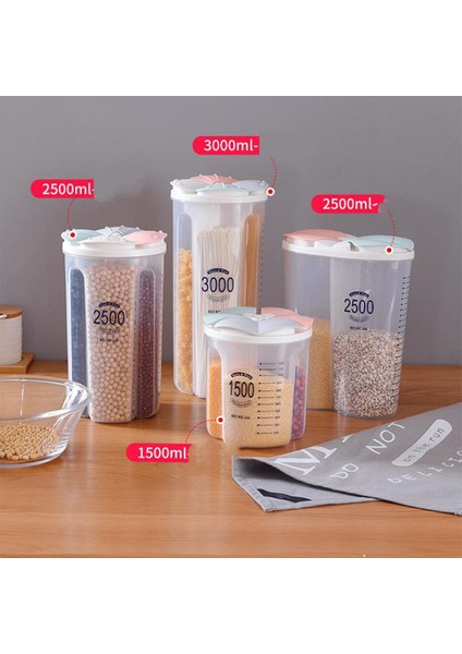 3000ML Tarzı Plastik Bölünmüş Kutu Organizatör Temizle Bpa Içermeyen Plastik Kasa Saklama Kabı Şeker Pamuk Şeker Mutfak Tahıl Kapları (Yurt Dışından)
