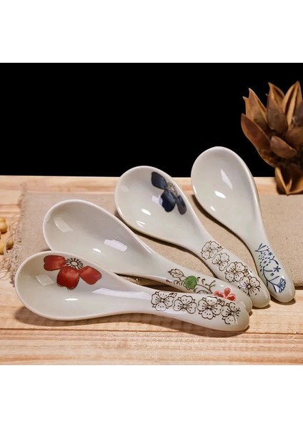 1pc-Jxh Tarzı 14CM 5.5in Sevimli Küçük Kaşık Japon Çorba Kaşığı Ev Seramik Kaşık Yemek Kaşığı Pastoral Tarzı Sofra Çorbası Içme Kaşığı (Yurt Dışından) fiyatları