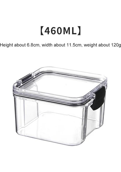 460MLŞEFFAF Stil Plastik Mutfak Şeffaf Saklama Kutusu Mühürlü Kavanoz Tahıllar Fasulye Depolama Organizatör Gıda Kapları Buzdolabı Saklama Kutuları (Yurt Dışından)