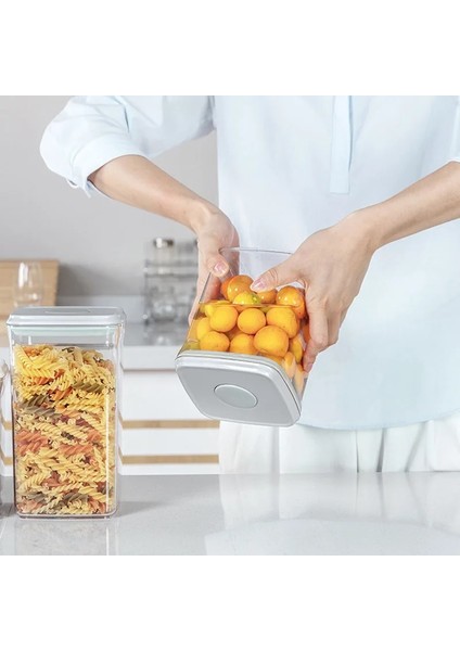 YUVARLAK-1000ML-GRI Tarzı 11 Kapasiteli Gıda Saklama Kutusu Konteyner Tek Düğme Onoff Mühürlü Kavanoz Tahıl Depolama Tankı Cansfor Buzdolabı Mutfak Taze Tutmak (Yurt Dışından) indirimleri