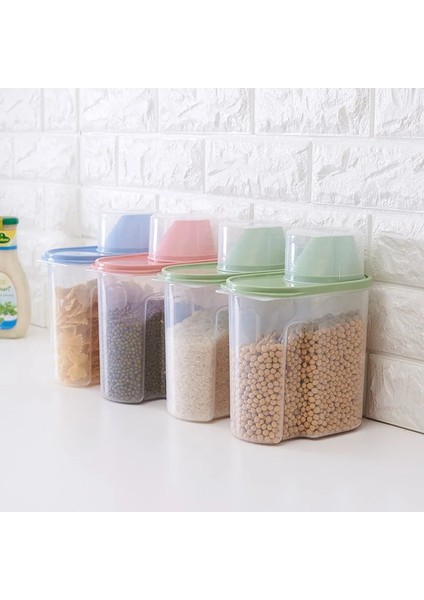 2.5l-Mavi Tarzı Plastik Şeffaf Saklama Şişesi Mutfak Tahılları Mühürlü Kutular Kavanoz Banyo Çamaşır Tozu Depolama Tankı Kutu Organizatörleri Mx (Yurt Dışından) modelleri