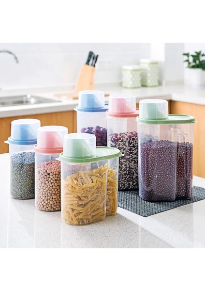 2.5l-Mavi Tarzı Plastik Şeffaf Saklama Şişesi Mutfak Tahılları Mühürlü Kutular Kavanoz Banyo Çamaşır Tozu Depolama Tankı Kutu Organizatörleri Mx (Yurt Dışından) indirimleri