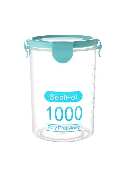 L-Mavi 1000ML Stili Mutfak Şeffaf Gıda Koruma Mühürlü Konteyner Depolama Kapaklı Tank Plastik Tahıl Aperatif Organizatör Mutfak Aksesuarları (Yurt Dışından)