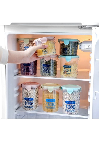 L-Mavi 1000ML Stili Mutfak Şeffaf Gıda Koruma Mühürlü Konteyner Depolama Kapaklı Tank Plastik Tahıl Aperatif Organizatör Mutfak Aksesuarları (Yurt Dışından) fiyatları
