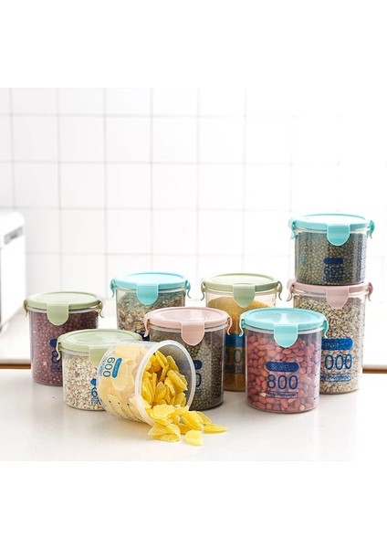 L-Mavi 1000ML Stili Mutfak Şeffaf Gıda Koruma Mühürlü Konteyner Depolama Kapaklı Tank Plastik Tahıl Aperatif Organizatör Mutfak Aksesuarları (Yurt Dışından) fırsatları