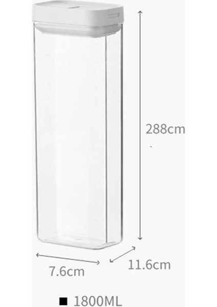 1800ML Tarzı 1 Katmanlı ml Gıda Koruma Saklama Kutusu Plastik Hava Geçirmez Kavanoz Mutfak Şeffaf Tam Tahıl Süt Tozu Saklama Kutusu (Yurt Dışından)