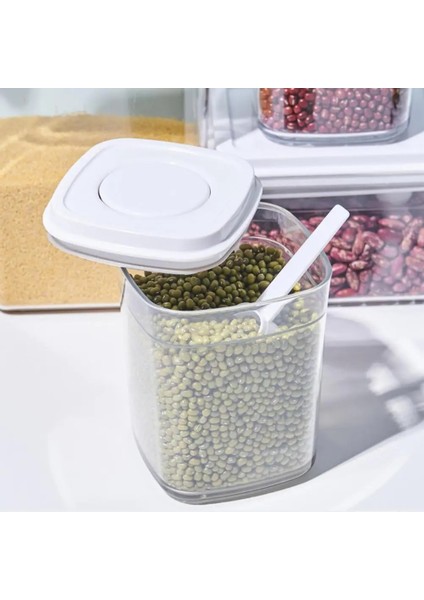 Sarımsı Kahverengi Tarzı 350 ml 350MLMLML Depolama Kavanoz Çok Fonksiyonlu Büyük Kapasiteli Akrilik Pres Tipi Ev Için Kare Gıda Koruma Kutusu Konteyner (Yurt Dışından) fırsatları