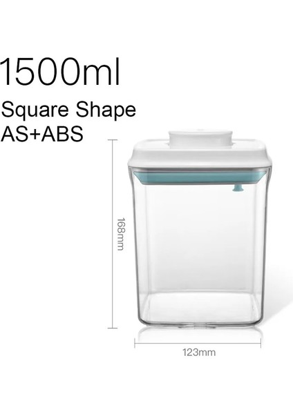 KARE-1500ML-GRI Tarzı 11 Kapasiteli Gıda Saklama Kutusu Konteyner Tek Düğme Onoff Mühürlü Kavanoz Tahıl Depolama Tankı Cansfor Buzdolabı Mutfak Taze Tutmak (Yurt Dışından)