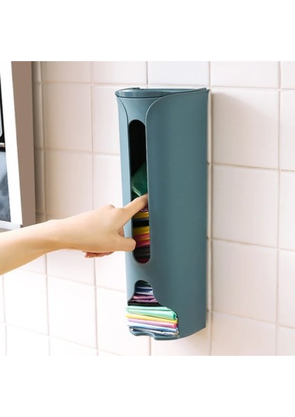 Uzun Gri Kutu Stili Duvara Monte Çöp Torbası Kutusu Çöp Torbası Saklama Kutusu Plastik Torba Konteyner Çöp Torbaları Tutucu Raf Çeşitli Eşyalar Organizatör Ev Gereçleri (Yurt Dışından)