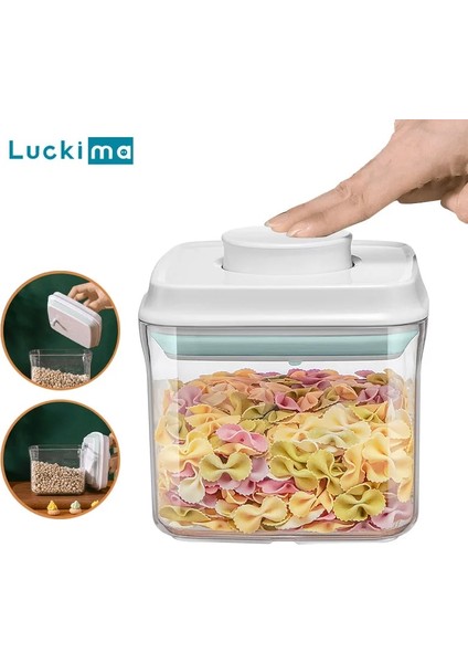 KARE-500ML-GRI Tarzı 11 Kapasiteli Gıda Saklama Kutusu Konteyner Tek Düğme Onoff Mühürlü Kavanoz Tahıl Depolama Tankı Cansfor Buzdolabı Mutfak Taze Tutmak (Yurt Dışından) fiyatları