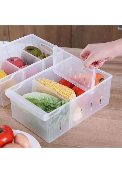 Açık Gri Tarzı Yeni Ev Buzdolabı Saklama Kutusu Plastik Saklama Kutusu Dikdörtgen Bölme Sebze Meyve Dondurucu Mutfak Saklama Kutusu (Yurt Dışından) fırsatları