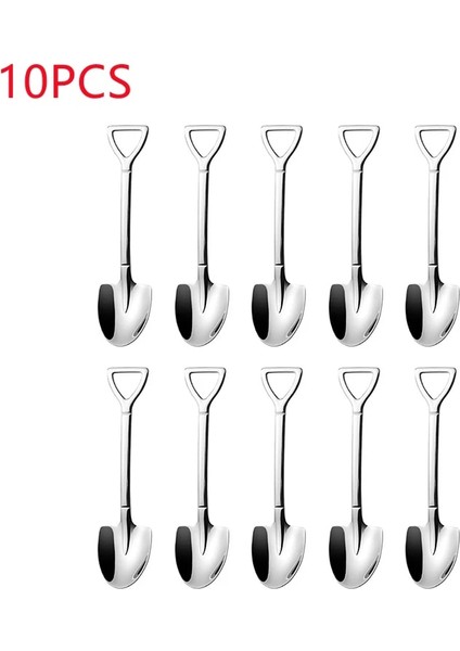 10 Adet Gümüş Bir Stil Paslanmaz Çelik Kahve Kaşığı Karpuz Kürek Tatlı Çatal Kaşığı Dondurma Kaşığı Çay Kaşığı Karıştırma Kaşığı Yılbaşı Hediyeleri (Yurt Dışından)
