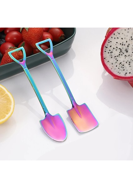 4 Adet-Gümüş Tarzı Ovel Kaşık Paslanmaz Çelik Kahve Kaşığı Kahve Için Yaratıcı Çay Kaşığı Dondurma Kaşığı Sofra Çatal Bıçak Takımları (Yurt Dışından)