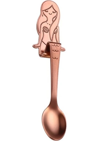 Gül Altın Tarzı 1 Adet Renkli Denizkızı Kaşık Yaratıcı Süt Kahve Kaşık Paslanmaz Çelik Dondurma Şeker Tatlı Kaşık Çay Kaşığı Yemek Sofra (Yurt Dışından)