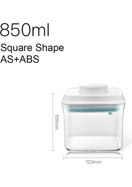KARE-850ML-GRI Tarzı 11 Kapasiteli Gıda Saklama Kutusu Konteyner Tek Düğme Onoff Mühürlü Kavanoz Tahıl Depolama Tankı Cansfor Buzdolabı Mutfak Taze Tutmak (Yurt Dışından)