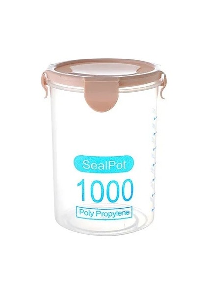 L-Pembe 1000ML Stili Mutfak Şeffaf Gıda Koruma Mühürlü Konteyner Depolama Kapaklı Tank Plastik Tahıl Aperatif Organizatör Mutfak Aksesuarları (Yurt Dışından)