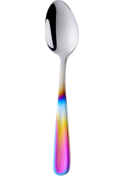 Gradyan Gökkuşağı0 Stili Renkli Çay Kaşıkları Paslanmaz Çelik Kahve Kaşığı Çatal Bıçak Takımı Benzersiz Gümüş Küçük Kaşık Parti Için Gül Altın Ay Tatlısı Kaşık (Yurt Dışından)