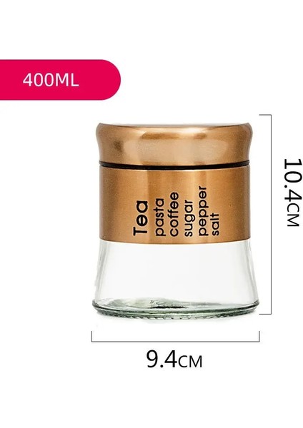 Altın 1 Adet 400ML Tarzı Cam Mühürlü Çay Tenekeleri, Ev Büyük Saklama Kutuları, Gıda Kurutulmuş Meyve Saklama Kavanozları, Mutfak Gereçleri Gıda Konteyner Seti (Yurt Dışından)